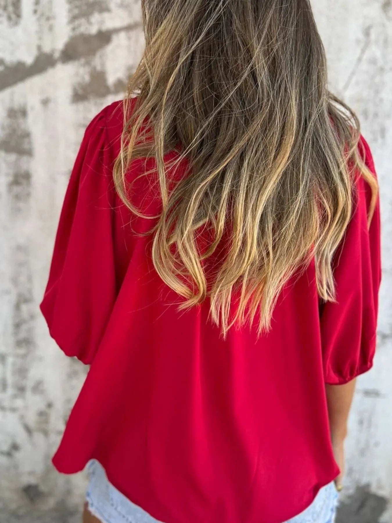 Fashorio Full Size Smocked Puff Sleeve Blouse Plus Size