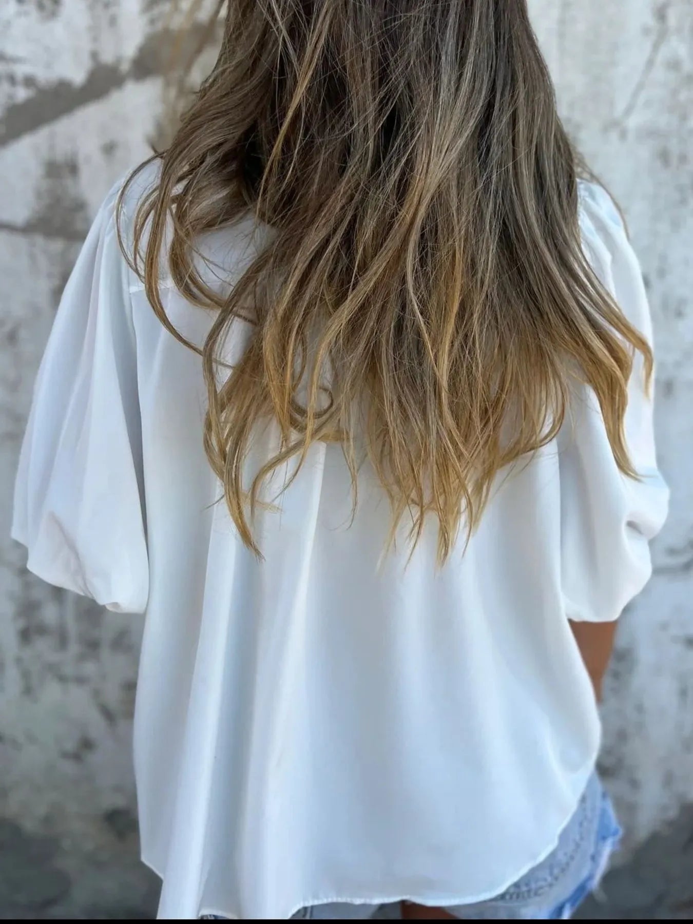 Fashorio Full Size Smocked Puff Sleeve Blouse Plus Size