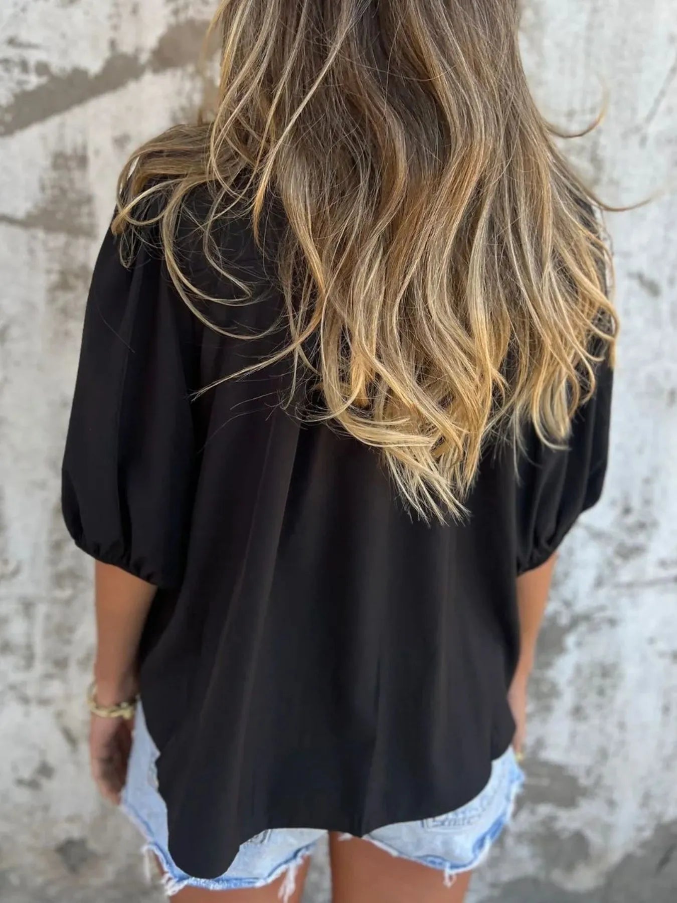 Fashorio Full Size Smocked Puff Sleeve Blouse Plus Size