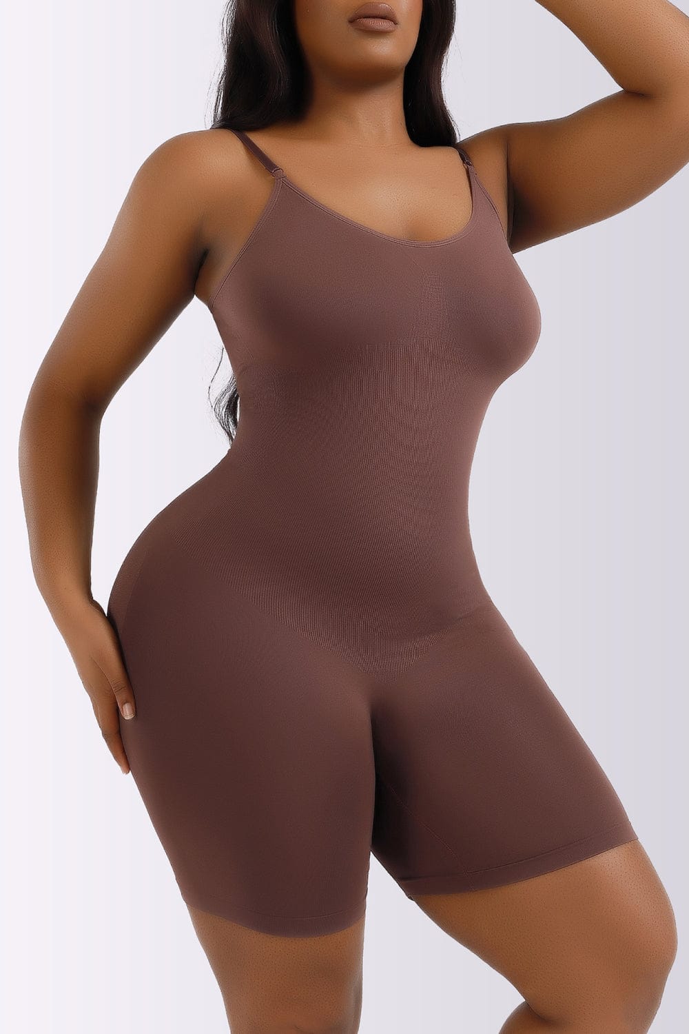 Fashorio Full Size Spaghetti Strap Shaping Romper