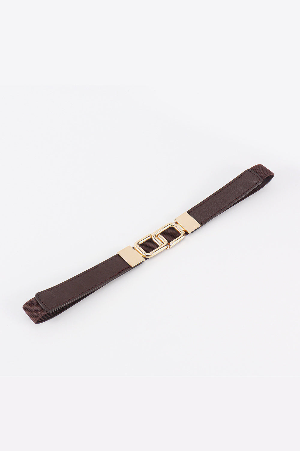 Fashorio Geometric Double Buckle Elastic Belt