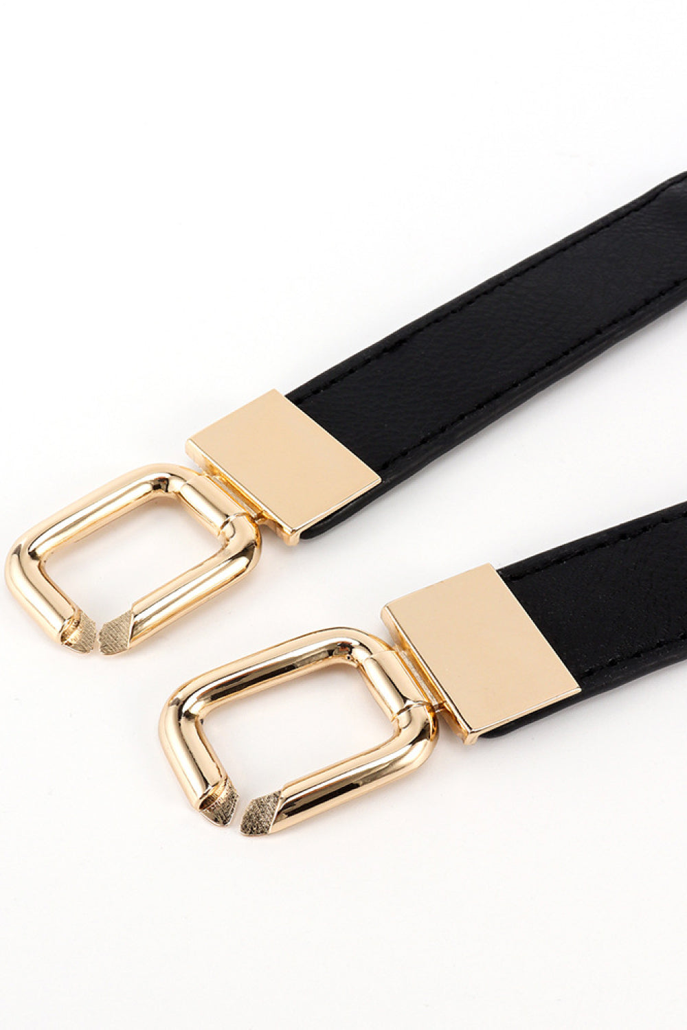 Fashorio Geometric Double Buckle Elastic Belt