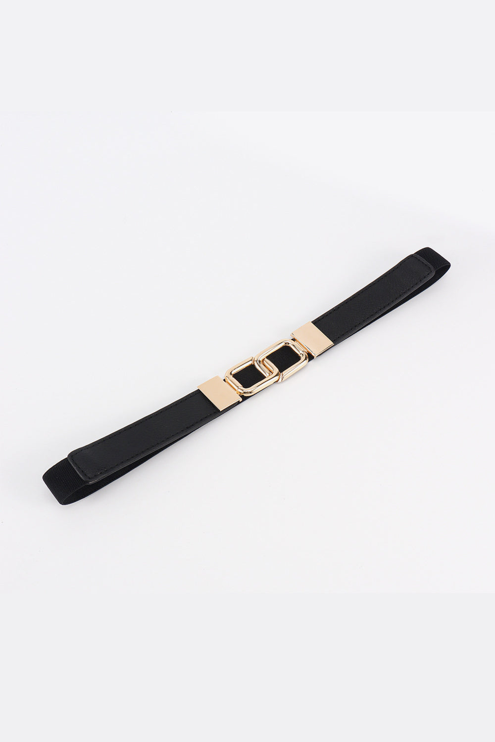 Fashorio Geometric Double Buckle Elastic Belt