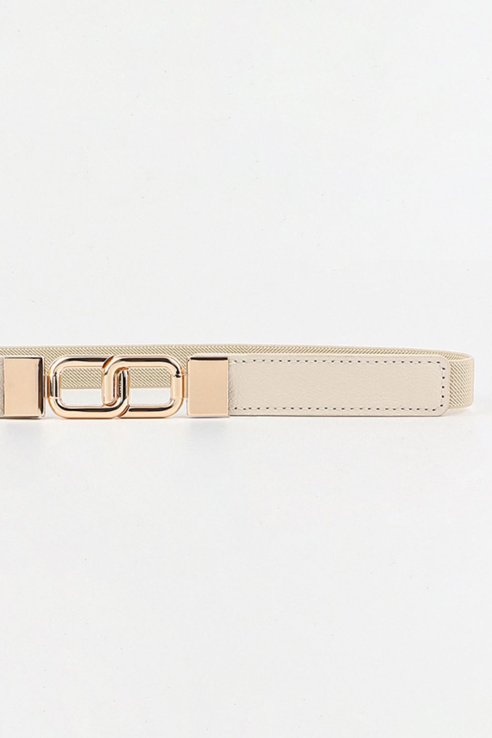 Fashorio Geometric Double Buckle Elastic Belt