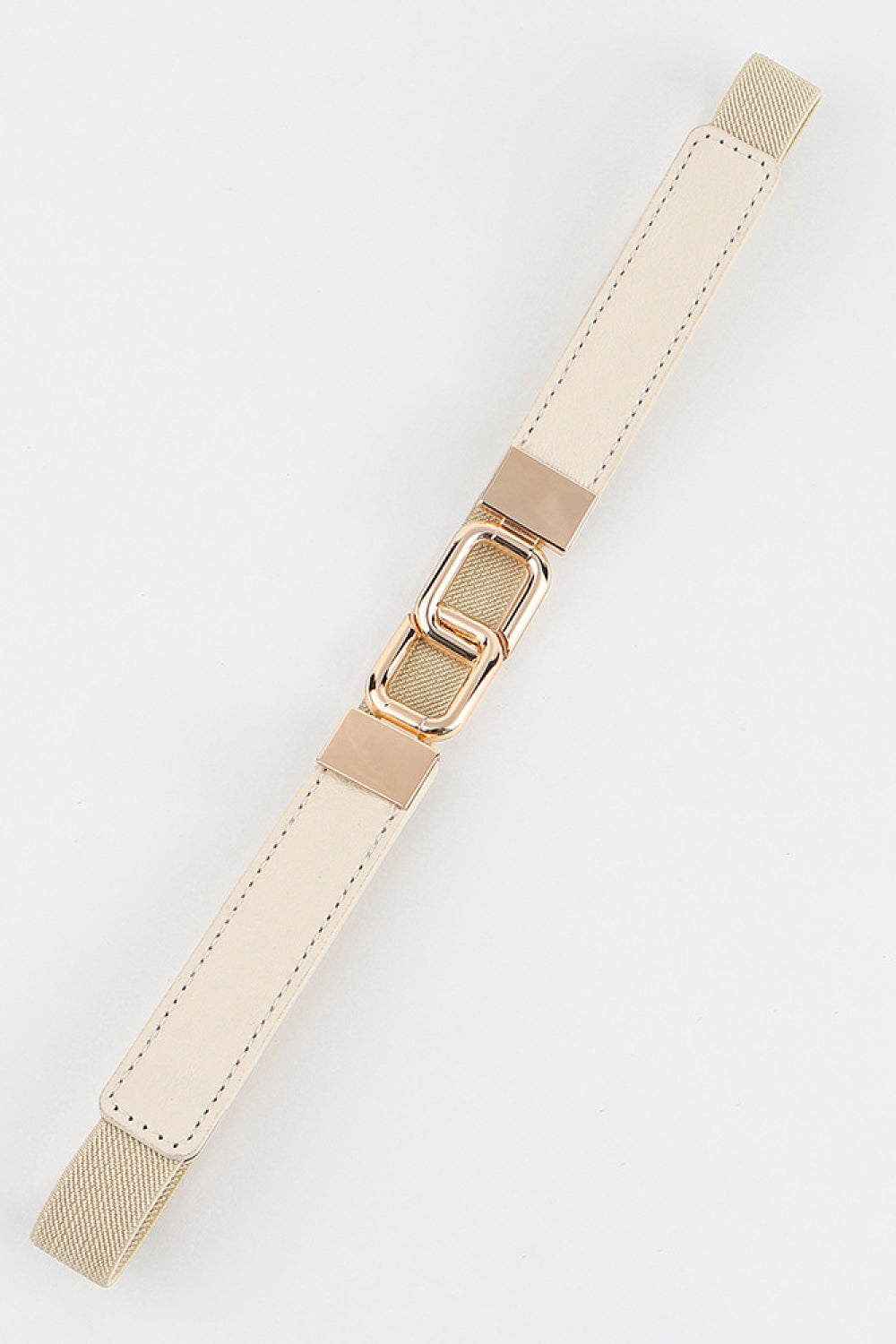 Fashorio Geometric Double Buckle Elastic Belt