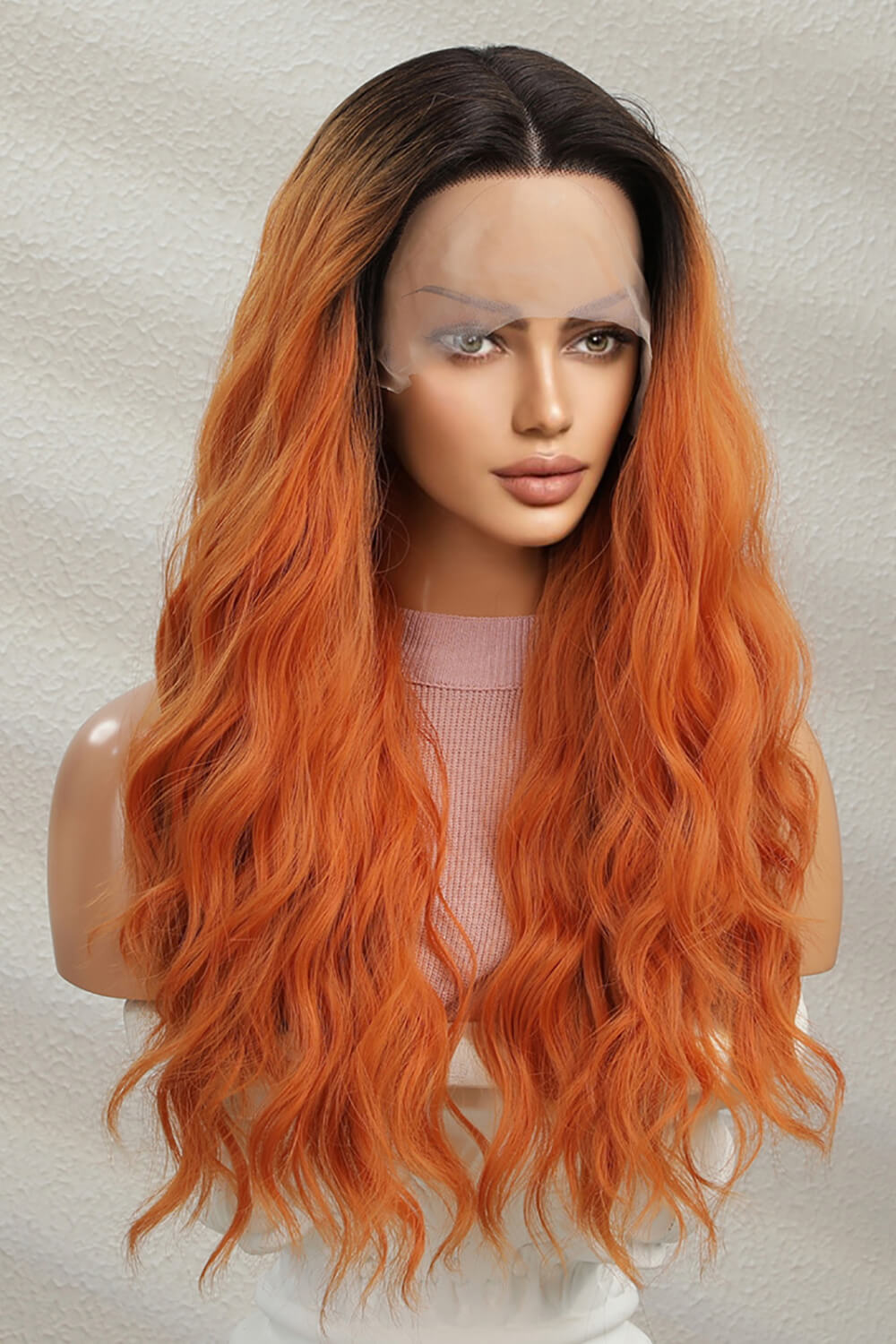 Fashorio Ginger/Brunette Root / One Size 13*2" Lace Front Wigs Synthetic Long Wave 24" 150% Density