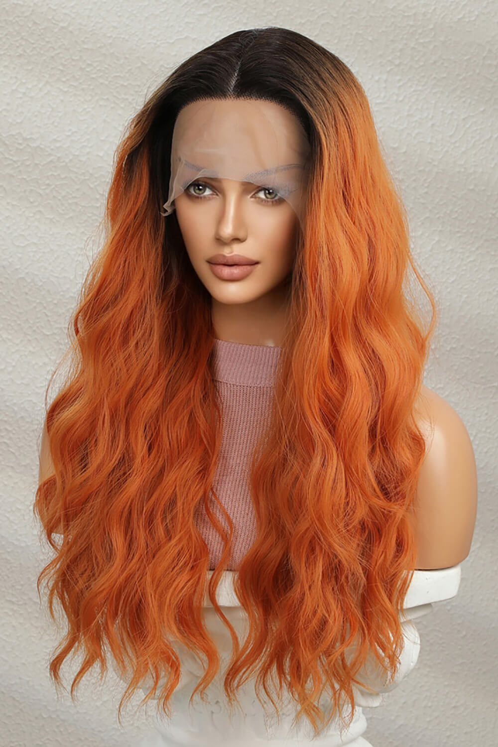 Fashorio Ginger/Brunette Root / One Size 13*2" Lace Front Wigs Synthetic Long Wave 24" 150% Density