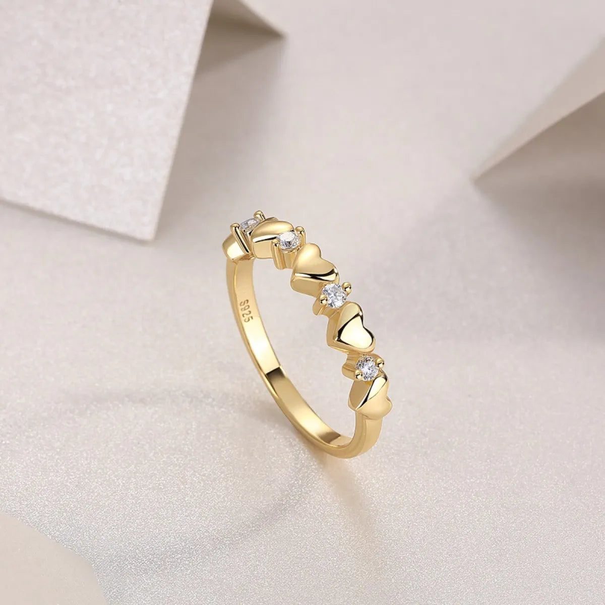 Fashorio Gold / 5 925 Sterling Silver Moissanite Heart Ring