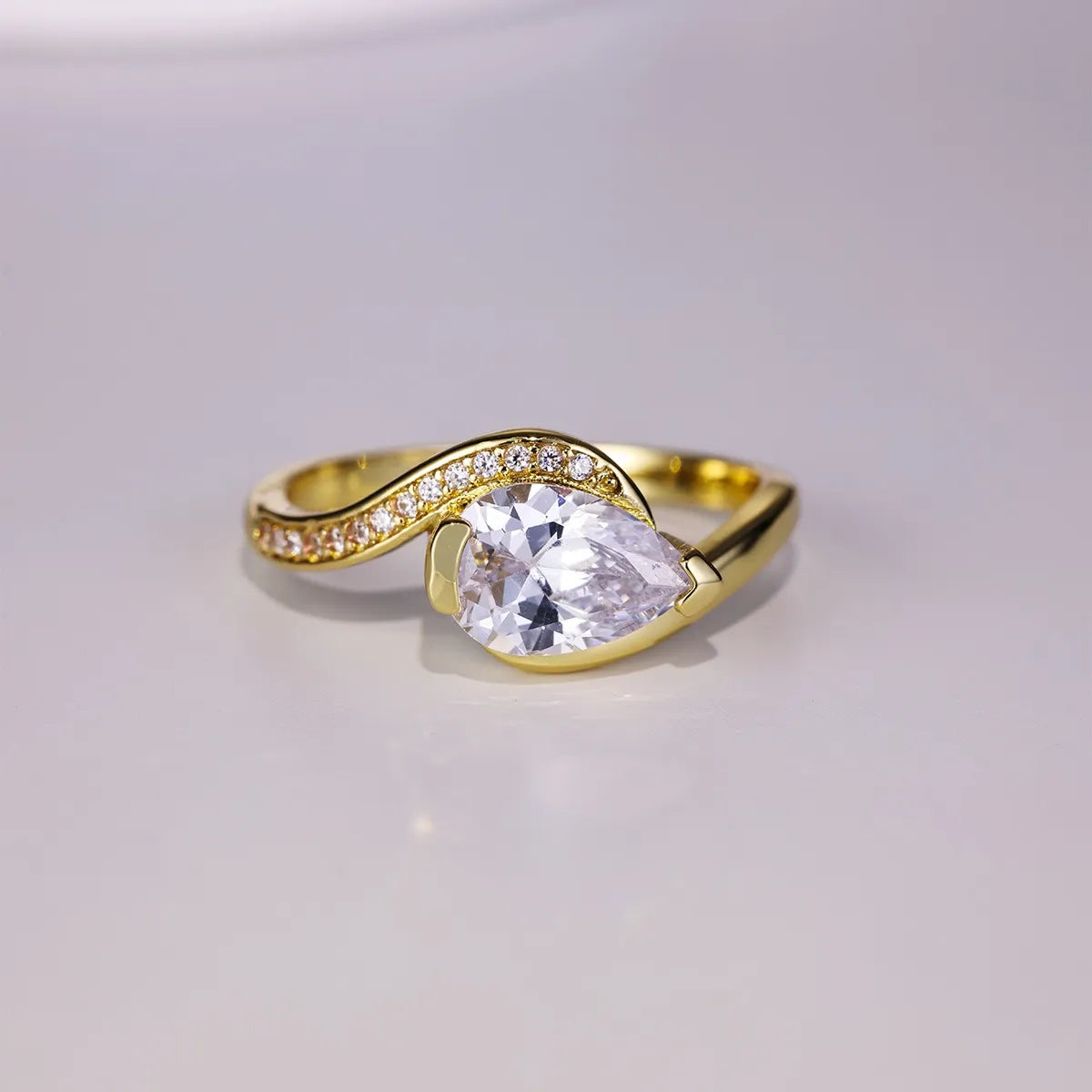 Fashorio Gold / 6 1.5 Carat Moissanite 925 Sterling Silver Ring
