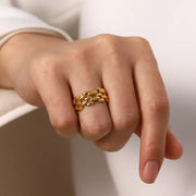 Fashorio Gold / 6 18K Gold-Plated Cutout Ring