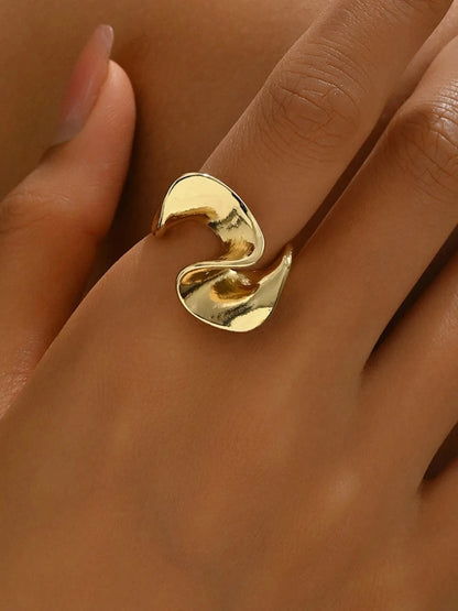 18K Gold-Plated Stainless Steel Geometric Ring - Fashorio
