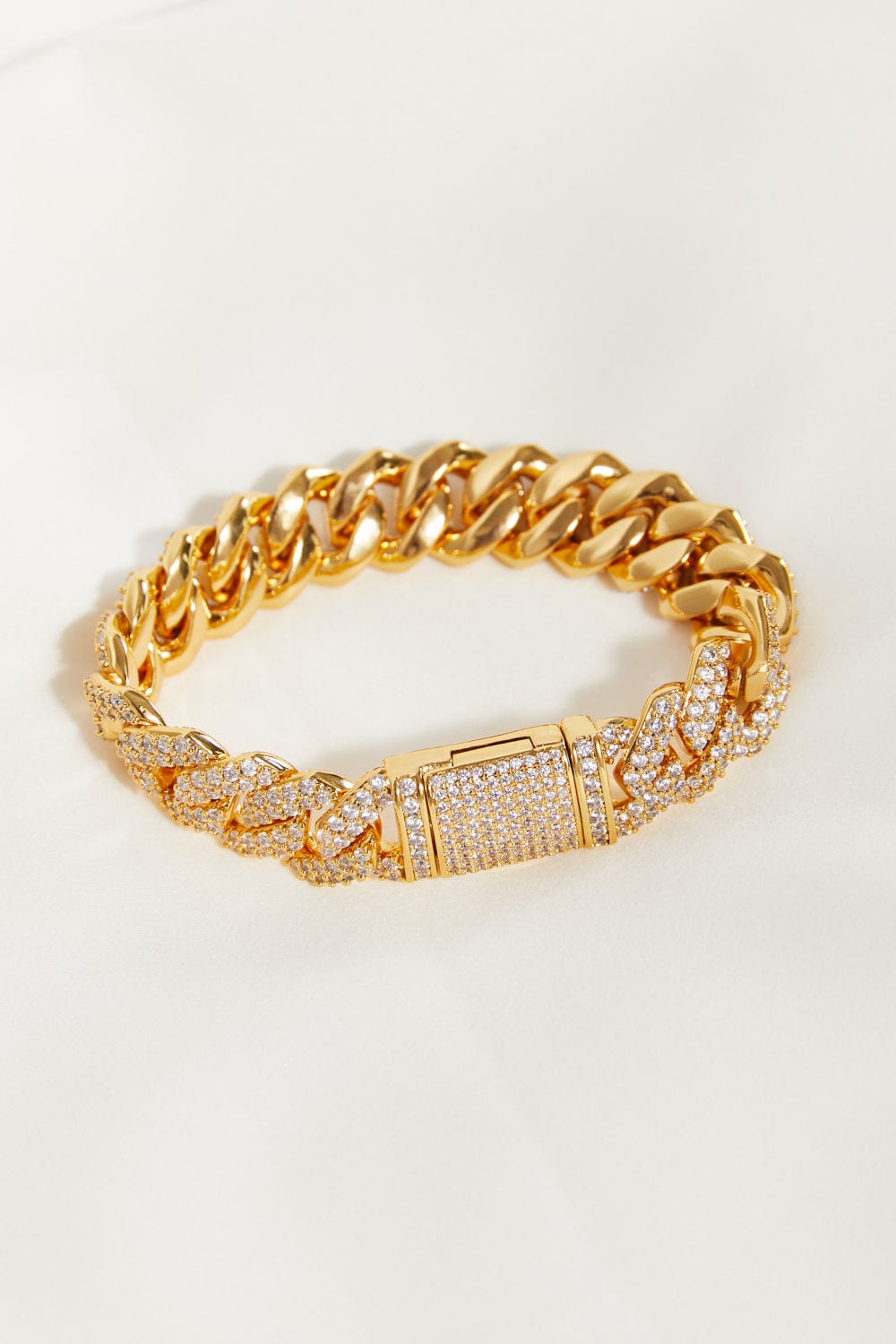 Alloy Inlaid Zircon Bracelet Gold 7 - Fashorio