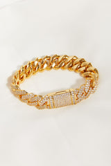 Alloy Inlaid Zircon Bracelet Gold 7 - Fashorio