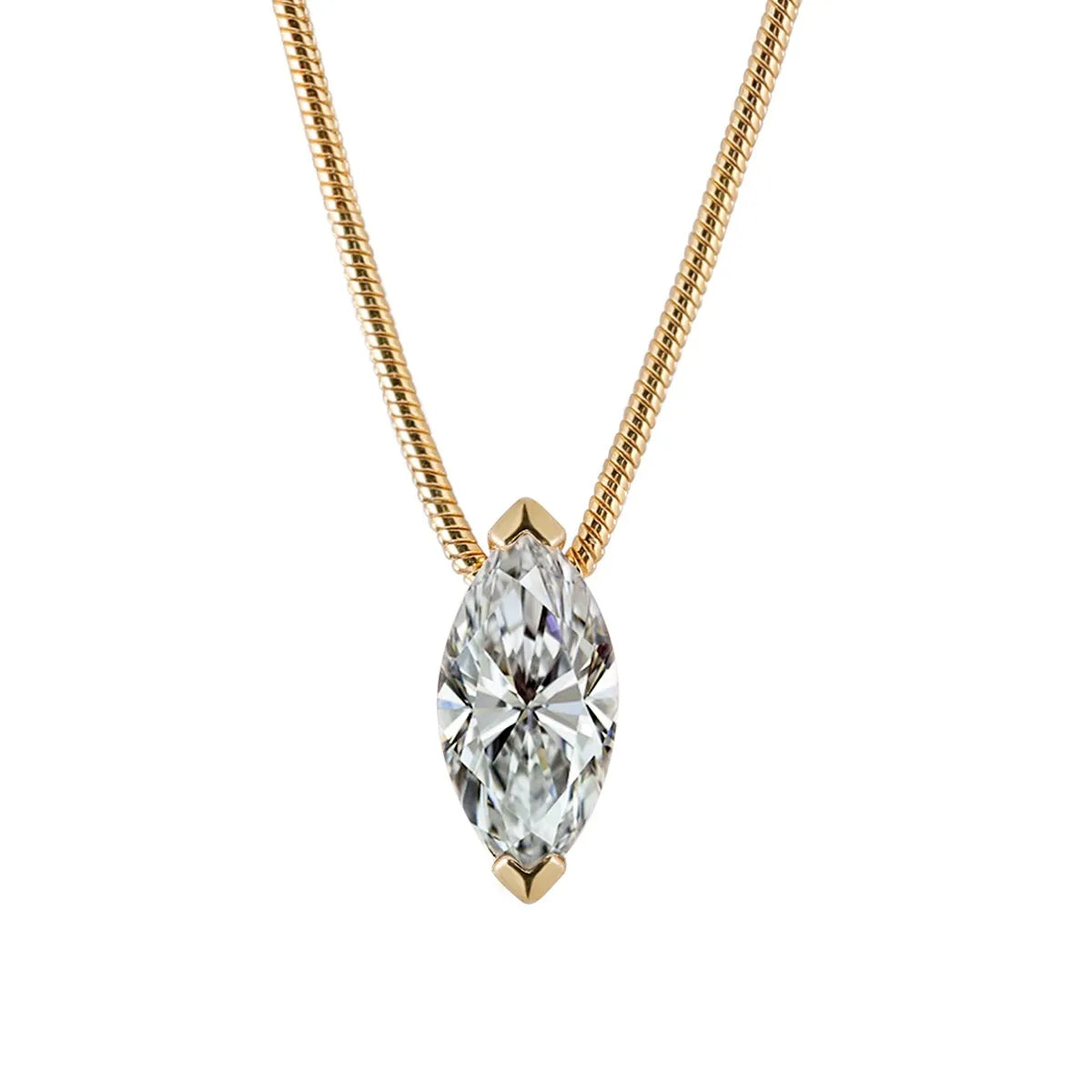 Fashorio Gold / One Size 1 Carat Moissanite 925 Sterling Silver Necklace