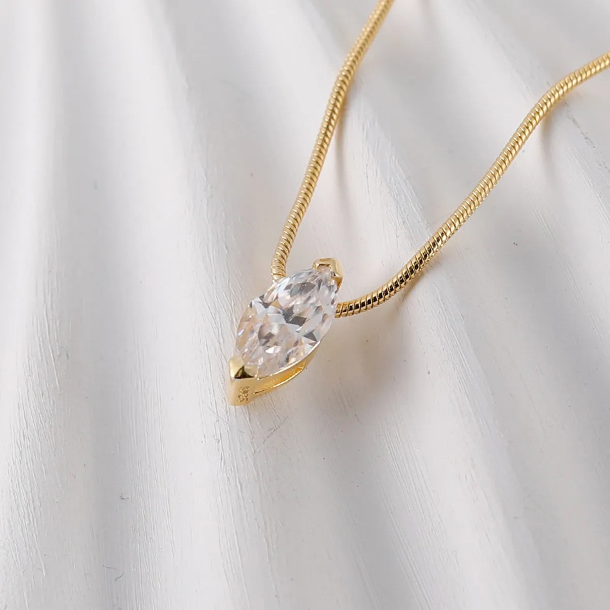 Fashorio Gold / One Size 1 Carat Moissanite 925 Sterling Silver Necklace