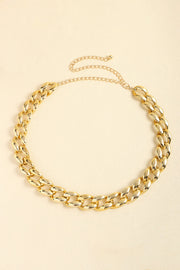 Fashorio Gold / One Size 1" Width Acrylic Curb Chain Belt