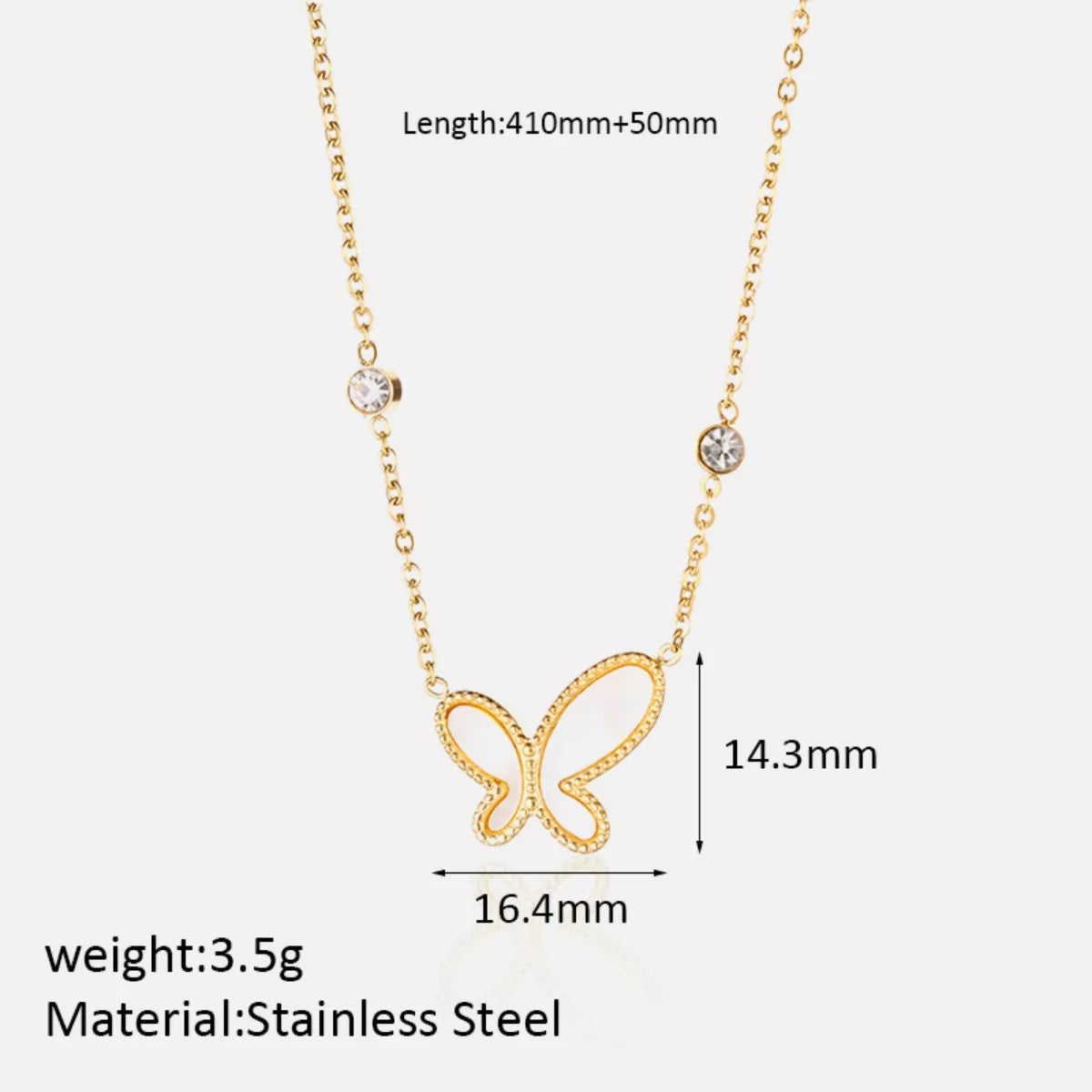 Fashorio Gold / One Size 18K Gold-Plated Butterfly Necklace