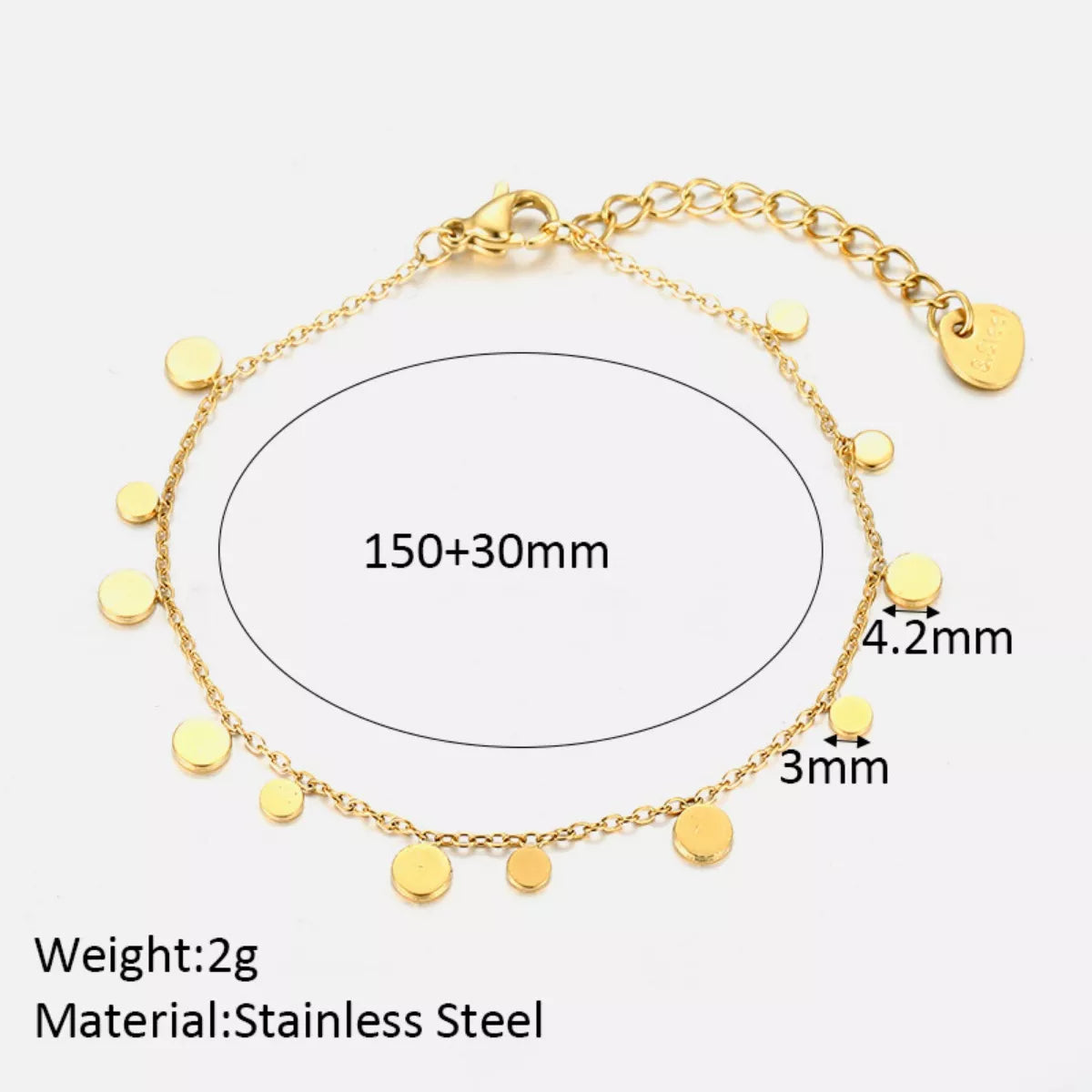 Fashorio Gold / One Size 18K Gold-Plated Charm Bracelet