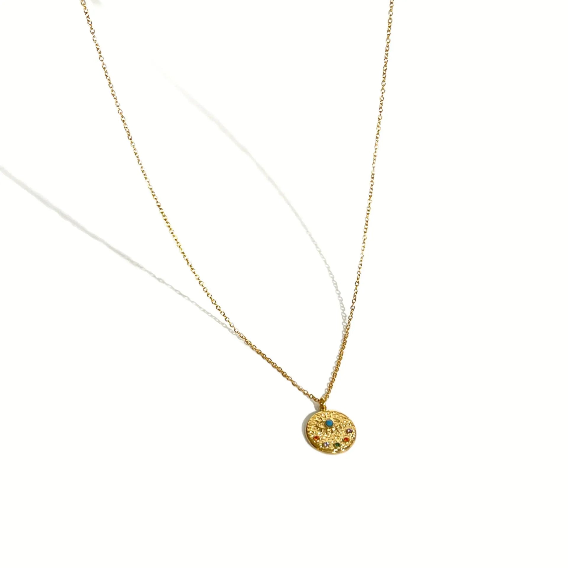 Fashorio Gold / One Size 18K Gold-Plated Coin Pendant Necklace