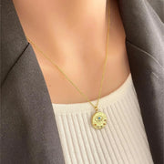 Fashorio Gold / One Size 18K Gold-Plated Coin Pendant Necklace