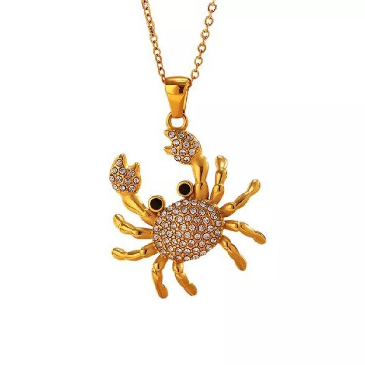Fashorio Gold / One Size 18K Gold-Plated Crab Pendant Necklace