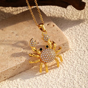Fashorio Gold / One Size 18K Gold-Plated Crab Pendant Necklace
