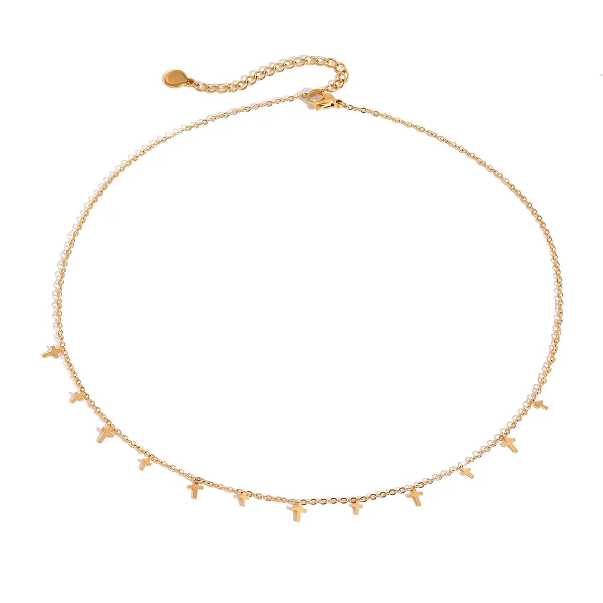 Fashorio Gold / One Size 18K Gold-Plated Cross Necklace