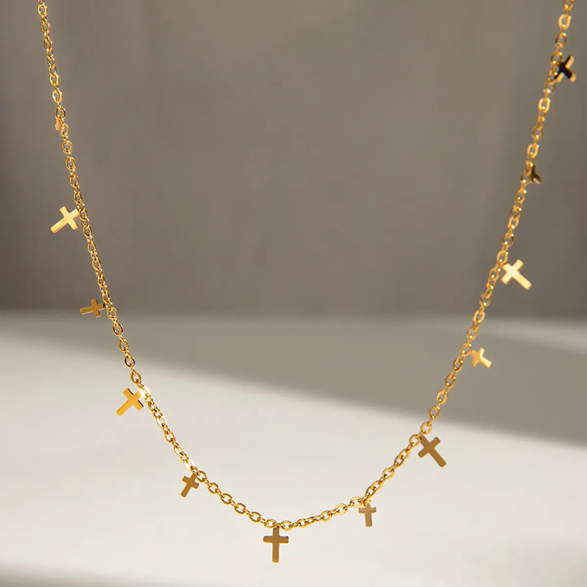 Fashorio Gold / One Size 18K Gold-Plated Cross Necklace