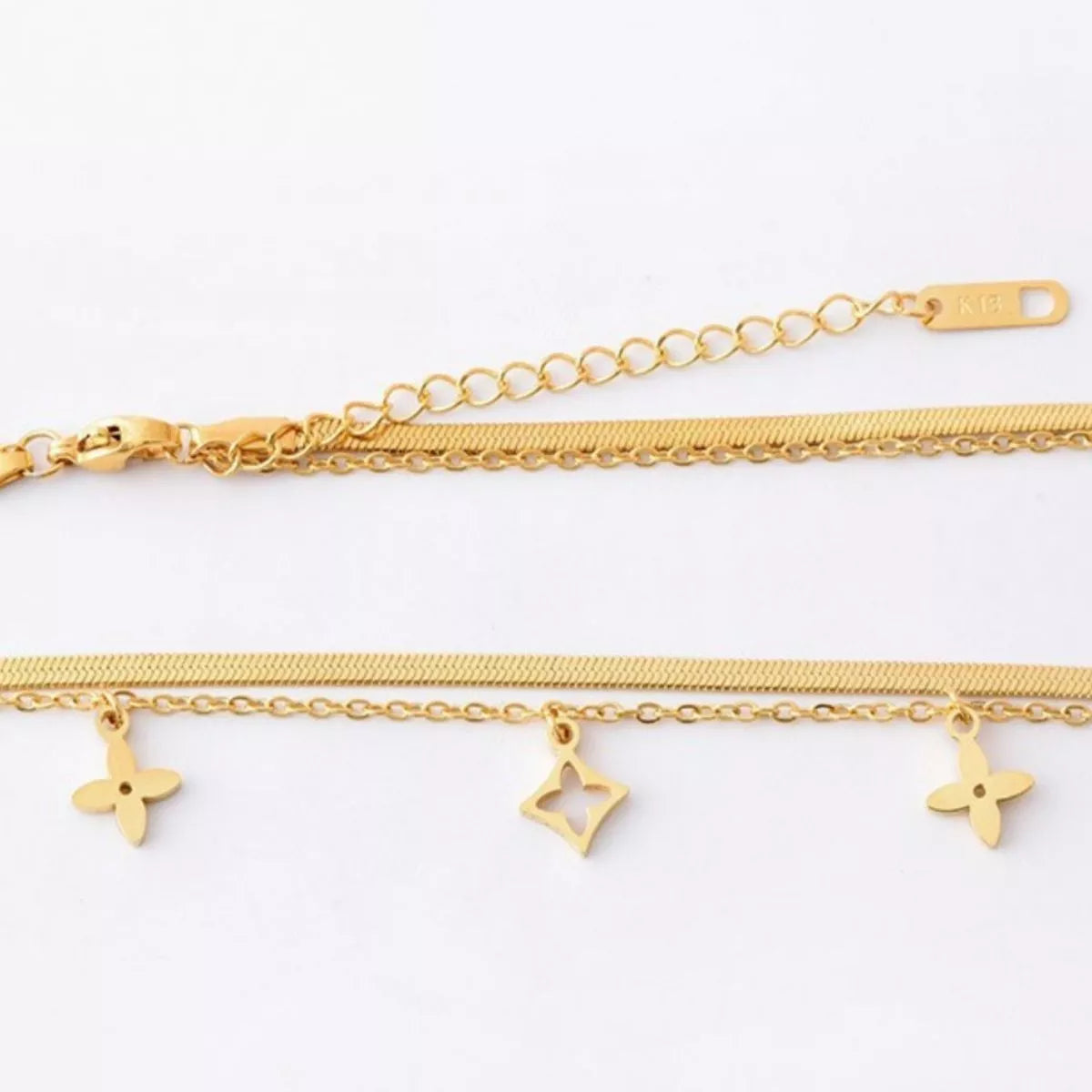 Fashorio Gold / One Size 18K Gold-Plated Double Layered Charm Necklace