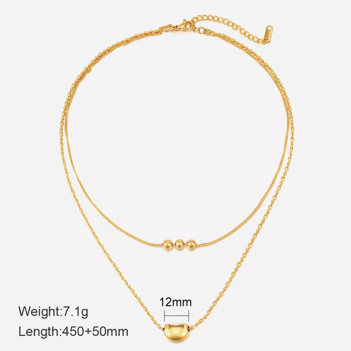 Fashorio Gold / One Size 18K Gold-Plated Double Layered Necklace
