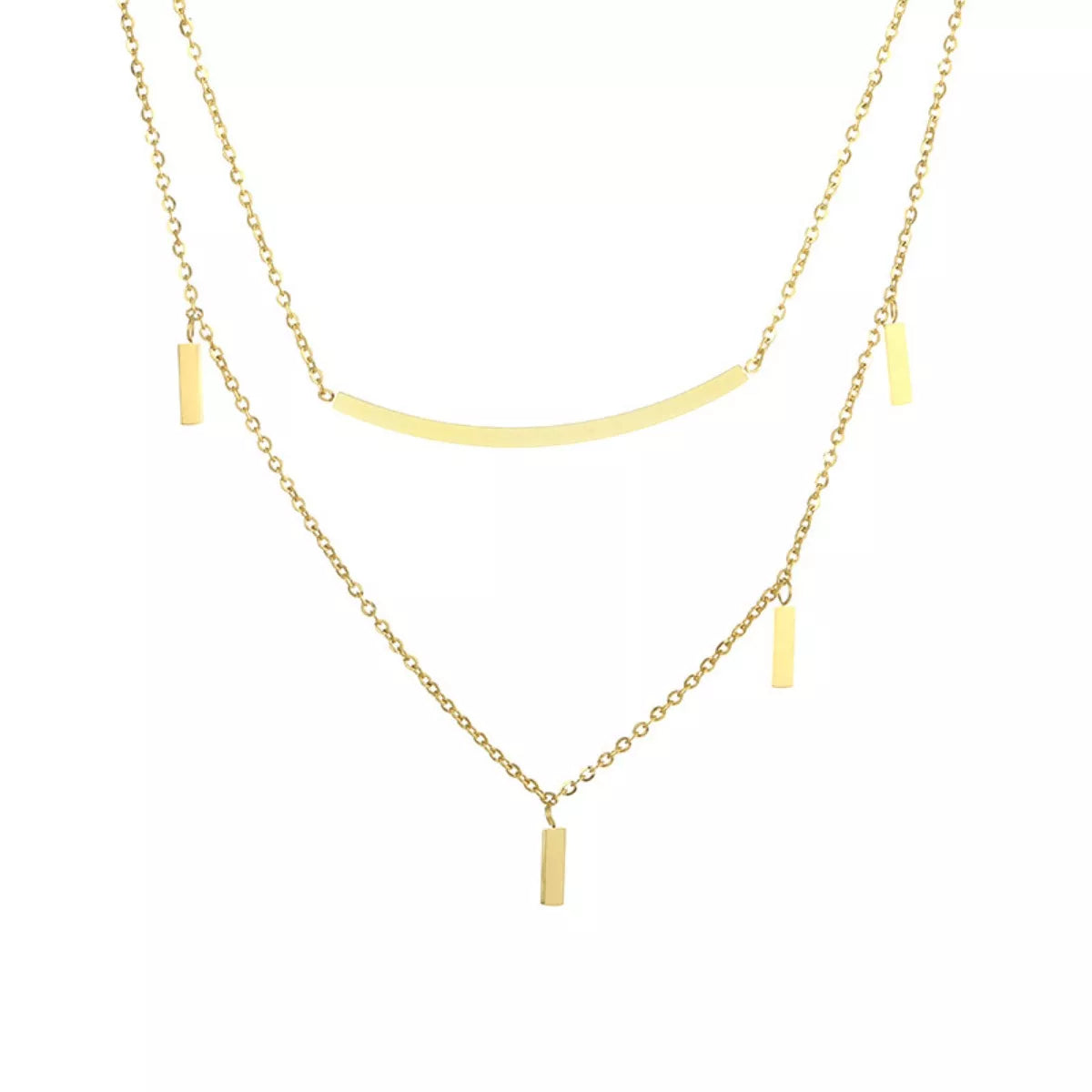 Fashorio Gold / One Size 18K Gold-Plated Double Layered Necklace