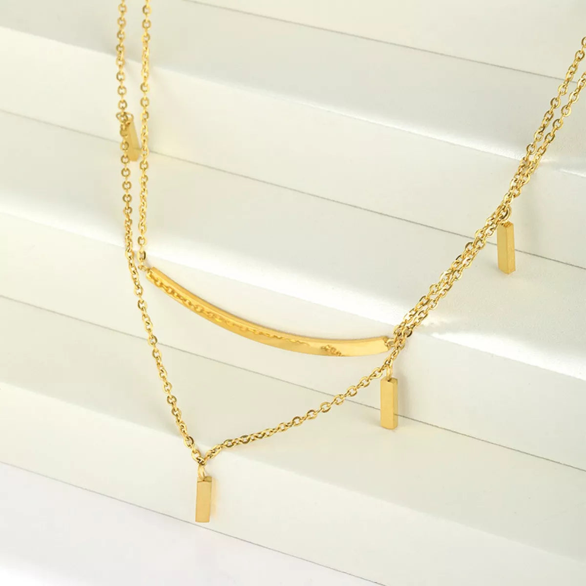 Fashorio Gold / One Size 18K Gold-Plated Double Layered Necklace