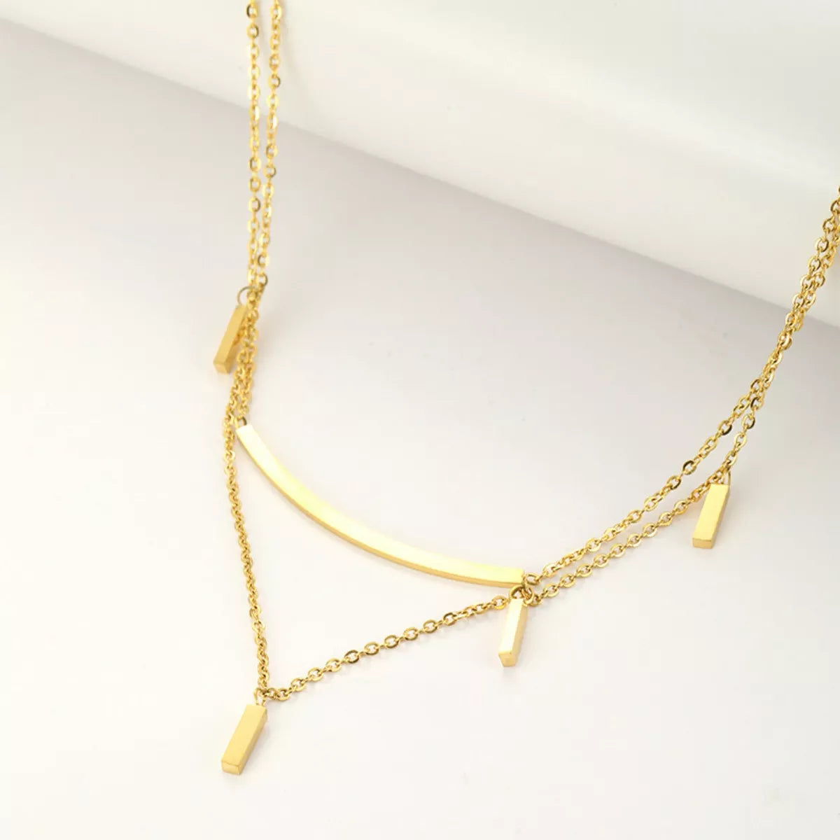 Fashorio Gold / One Size 18K Gold-Plated Double Layered Necklace