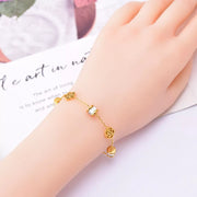 Fashorio Gold / One Size 18K Gold-Plated Flower Bracelet