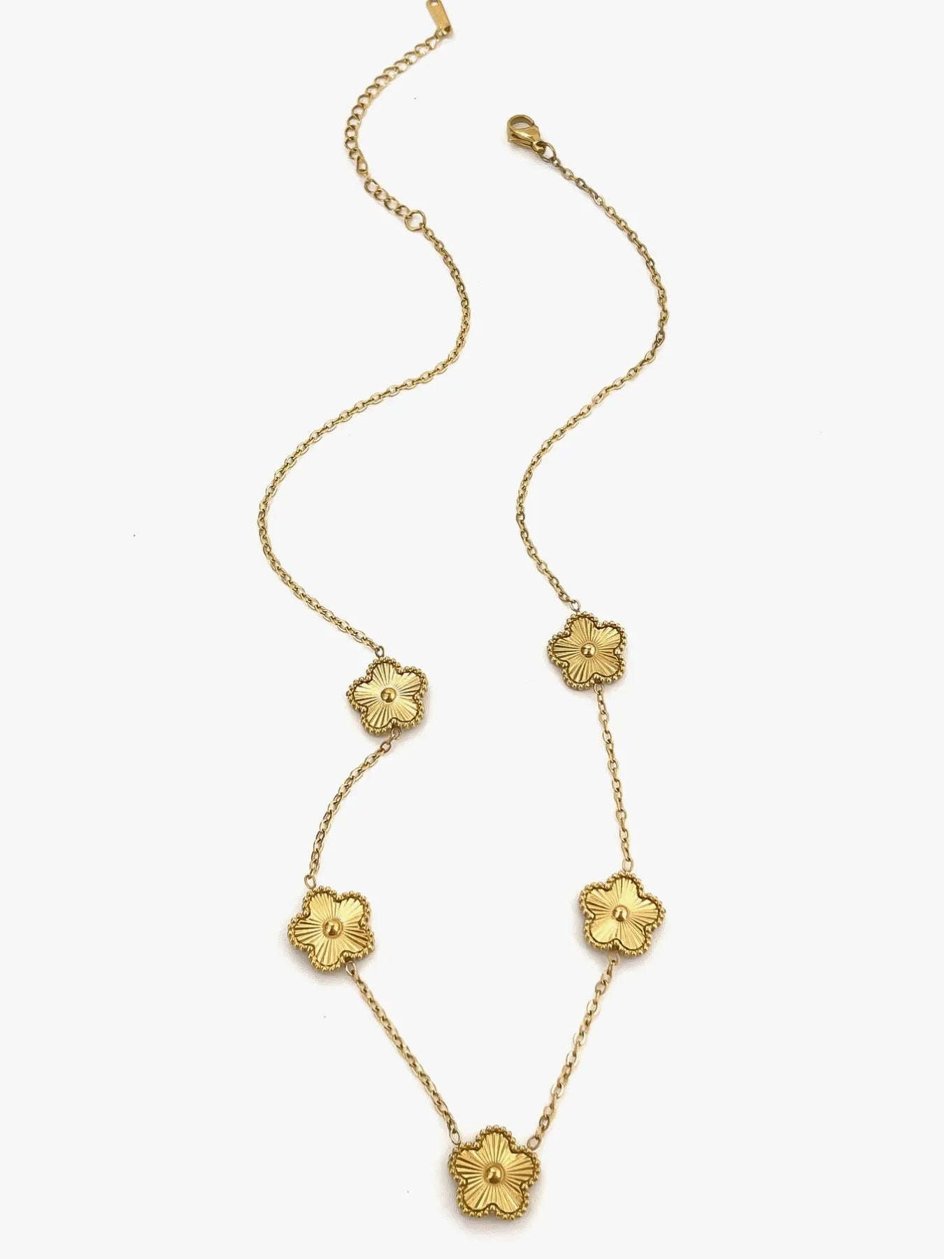 Fashorio Gold / One Size 18K Gold-Plated Flower Chain Necklace