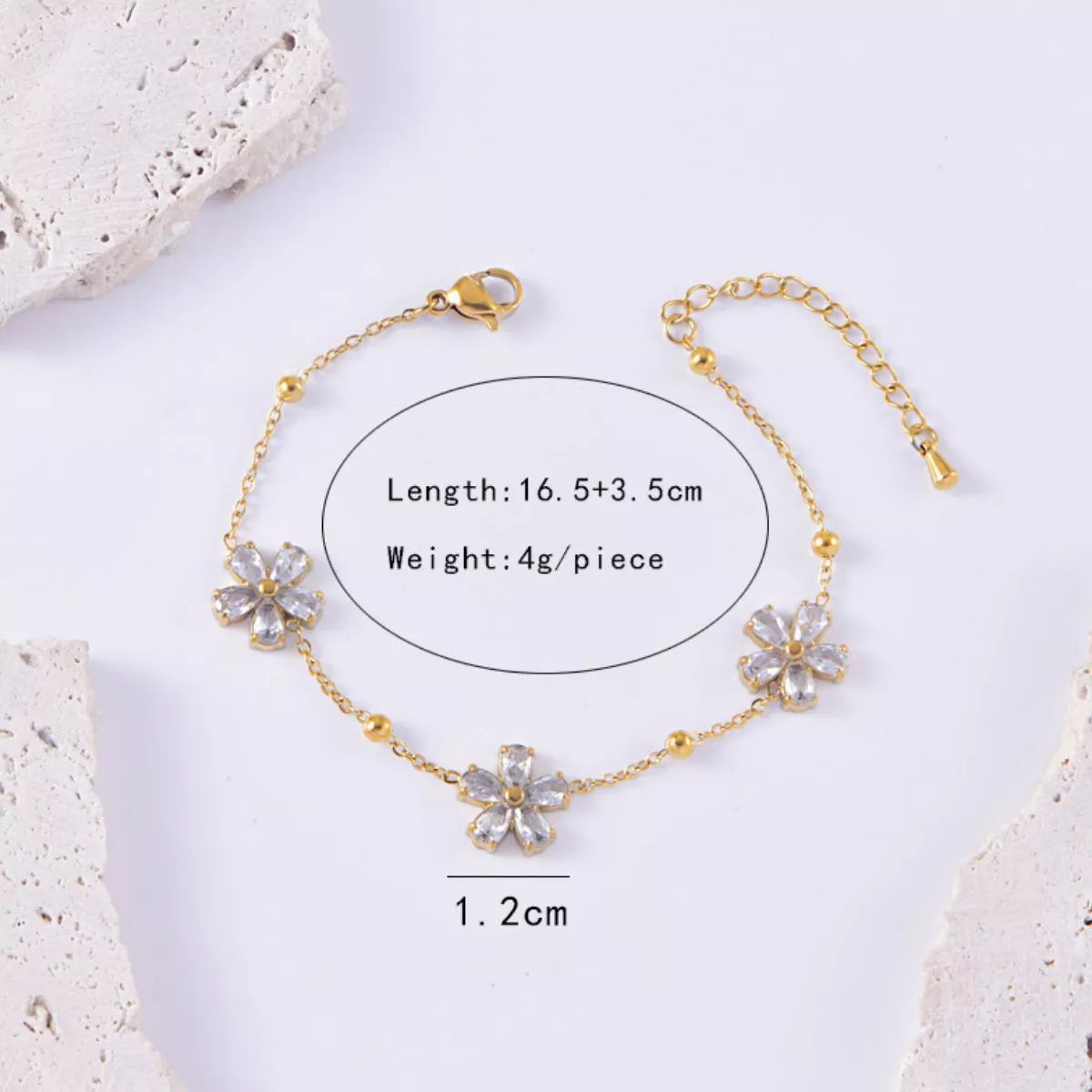 Fashorio Gold / One Size 18K Gold-Plated Flower Jewelry Set