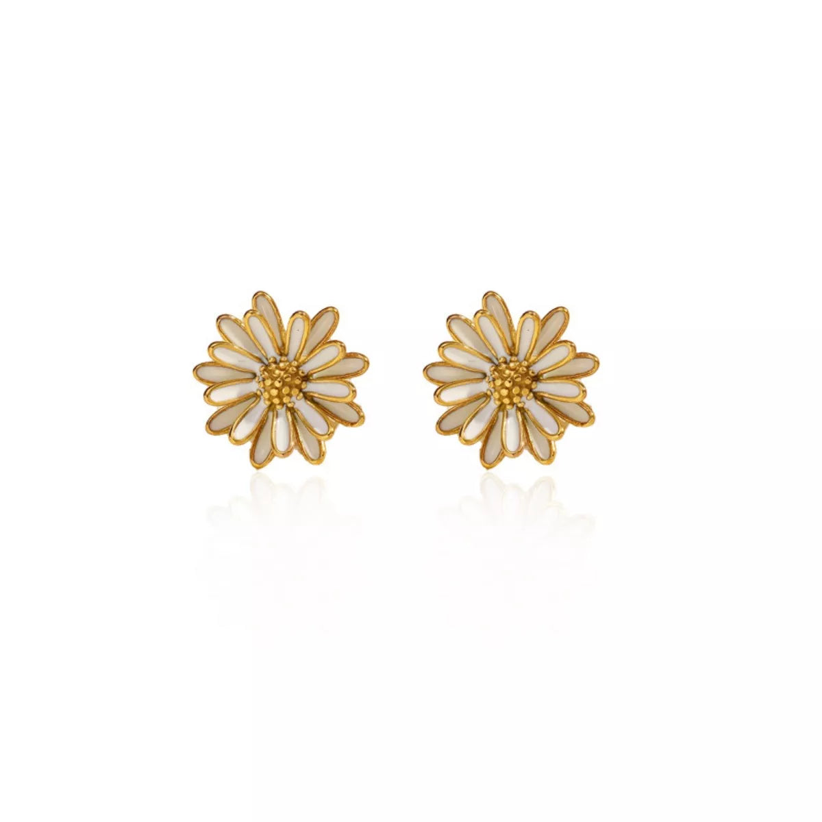 Fashorio Gold / One Size 18K Gold-Plated Flower Stud Earrings