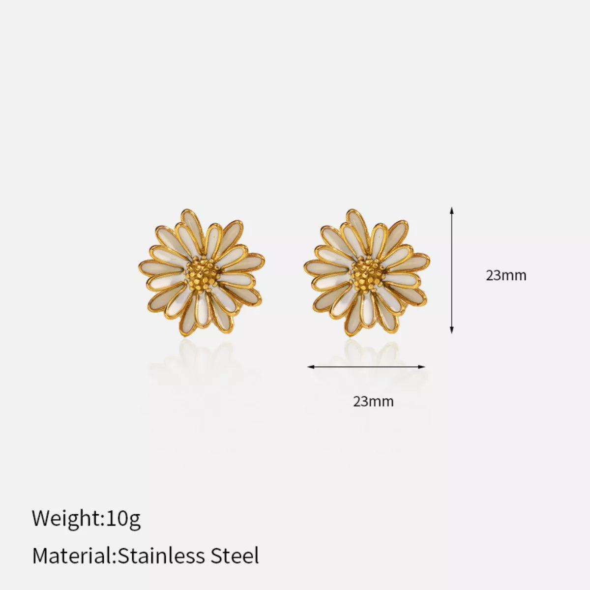 Fashorio Gold / One Size 18K Gold-Plated Flower Stud Earrings