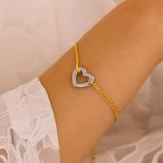 Fashorio Gold / One Size 18K Gold-Plated Heart Bracelet