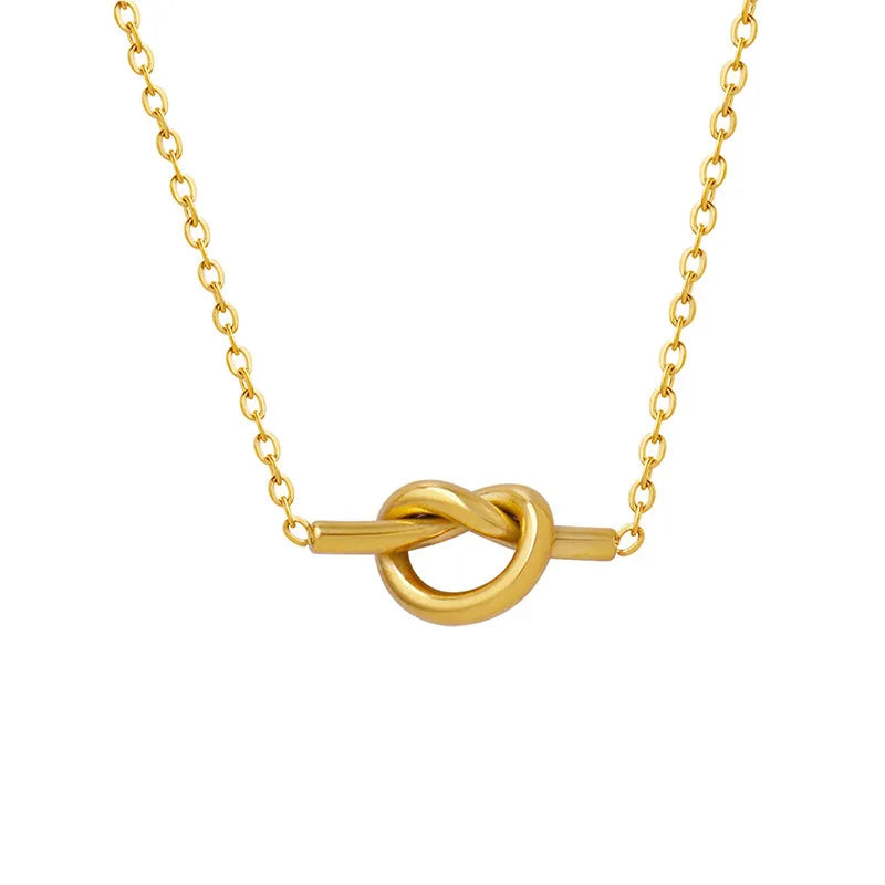 Fashorio Gold / One Size 18K Gold-Plated Knotted Necklace