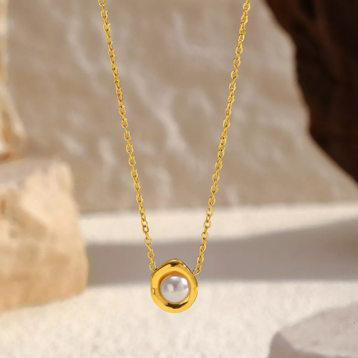 Fashorio Gold / One Size 18K Gold-Plated Pearl Necklace