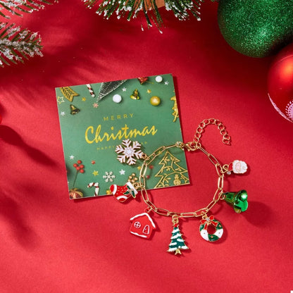 18K Gold-Plated Resin Christmas Theme Bracelet - Fashorio