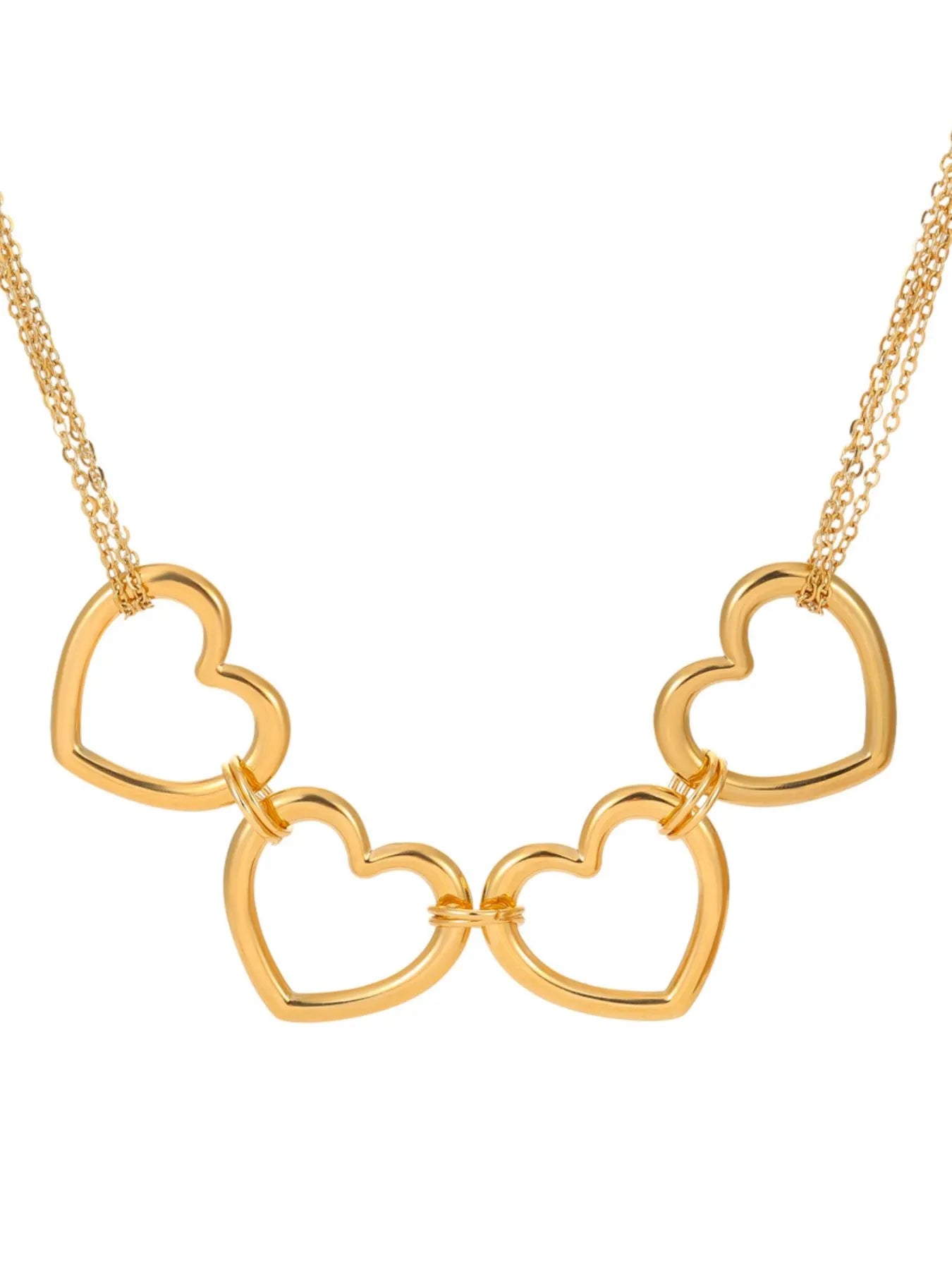 Fashorio Gold / One Size 18K Gold-Plated Stainless Steel Heart Necklace