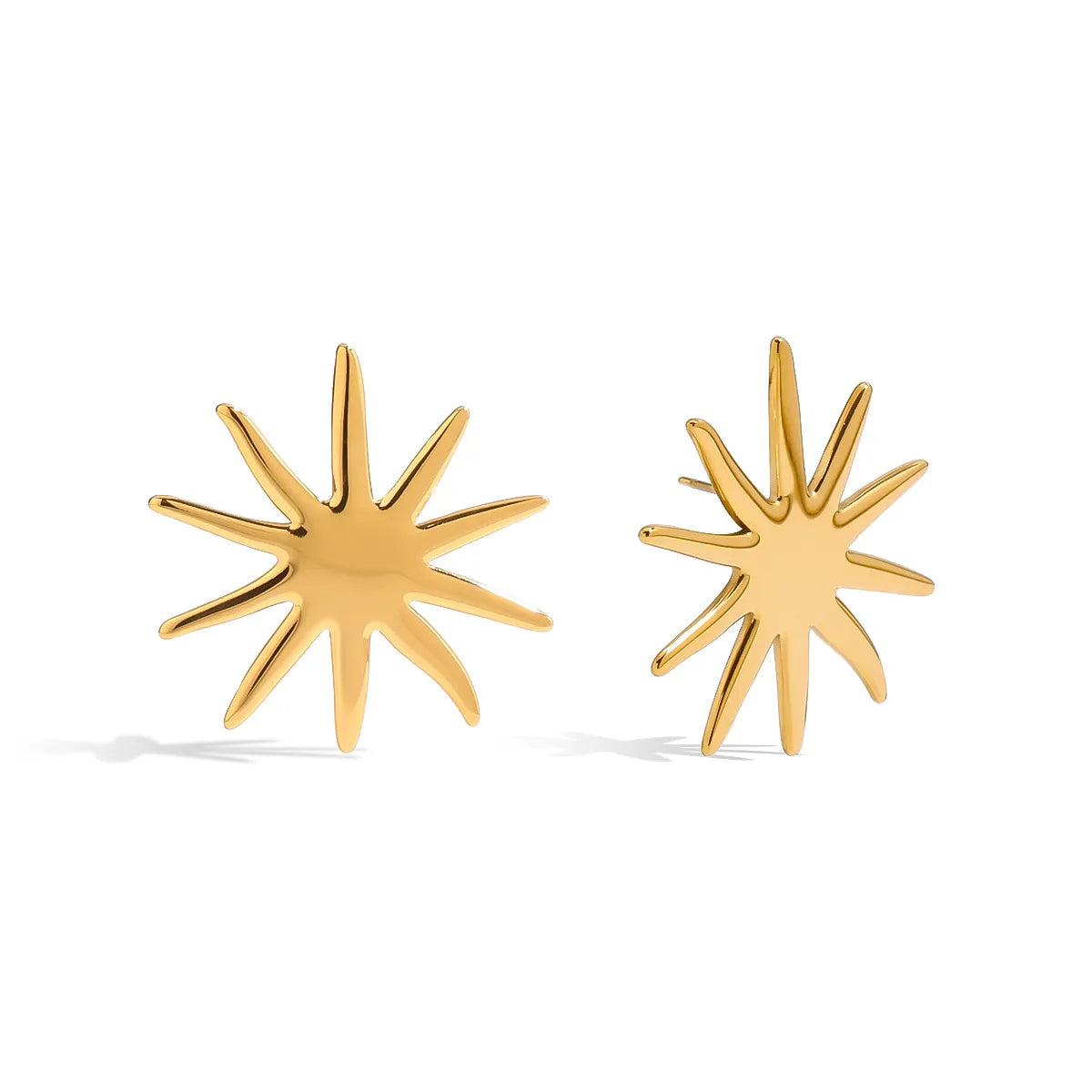 Fashorio Gold / One Size 18K Gold-Plated Starburst Stud Earrings
