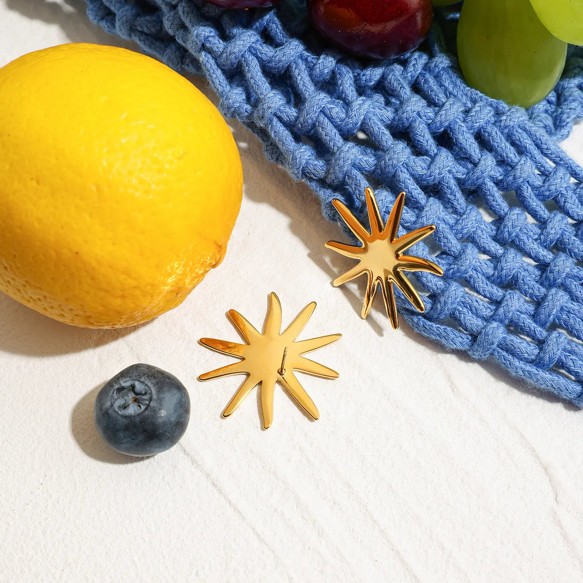 Fashorio Gold / One Size 18K Gold-Plated Starburst Stud Earrings