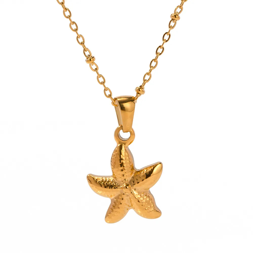 Fashorio Gold / One Size 18K Gold Plated Starfish Pendant Necklace