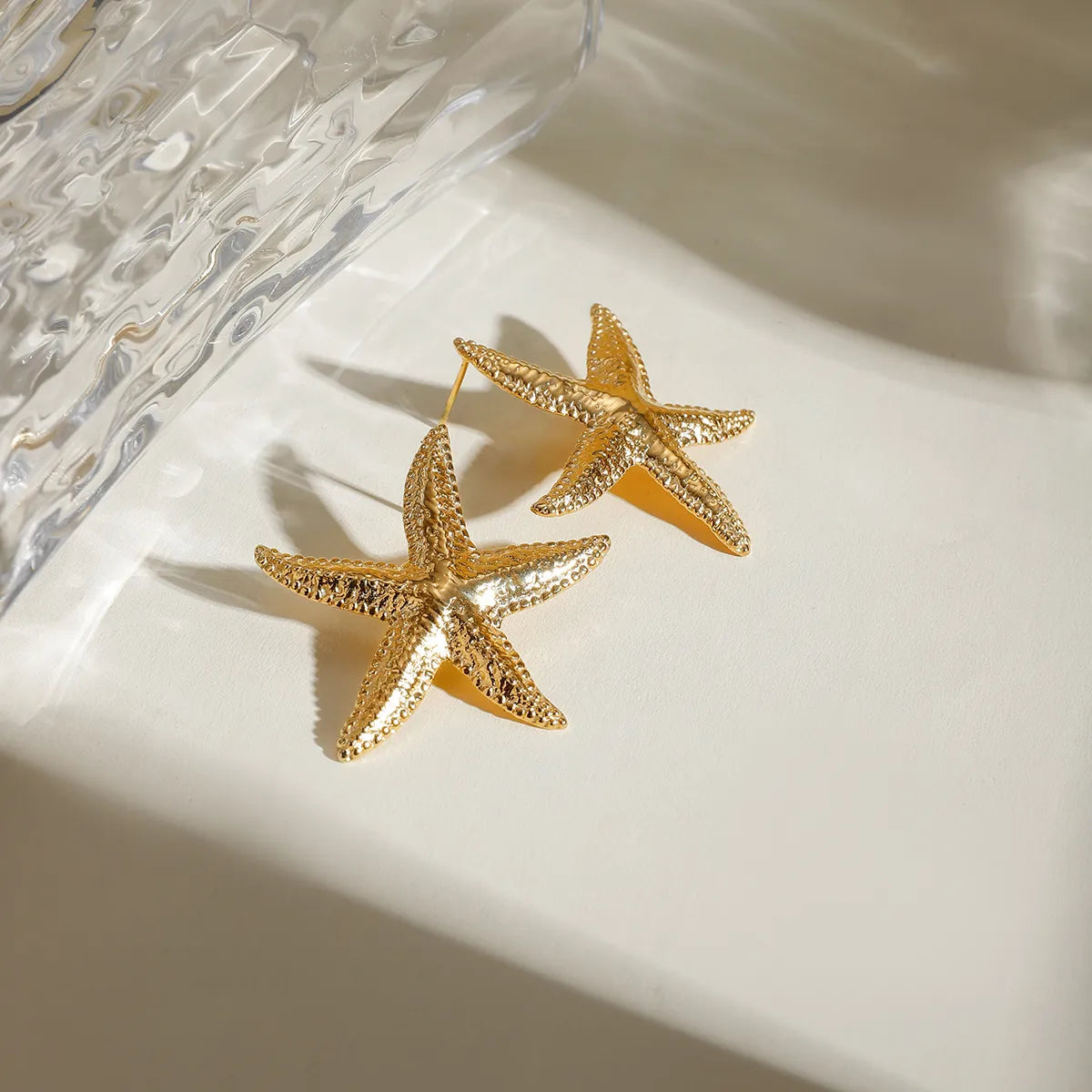 Fashorio Gold / One Size 18K Gold-Plated Starfish Stud Earrings