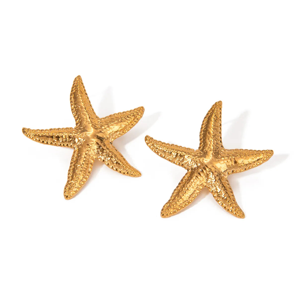 Fashorio Gold / One Size 18K Gold-Plated Starfish Stud Earrings