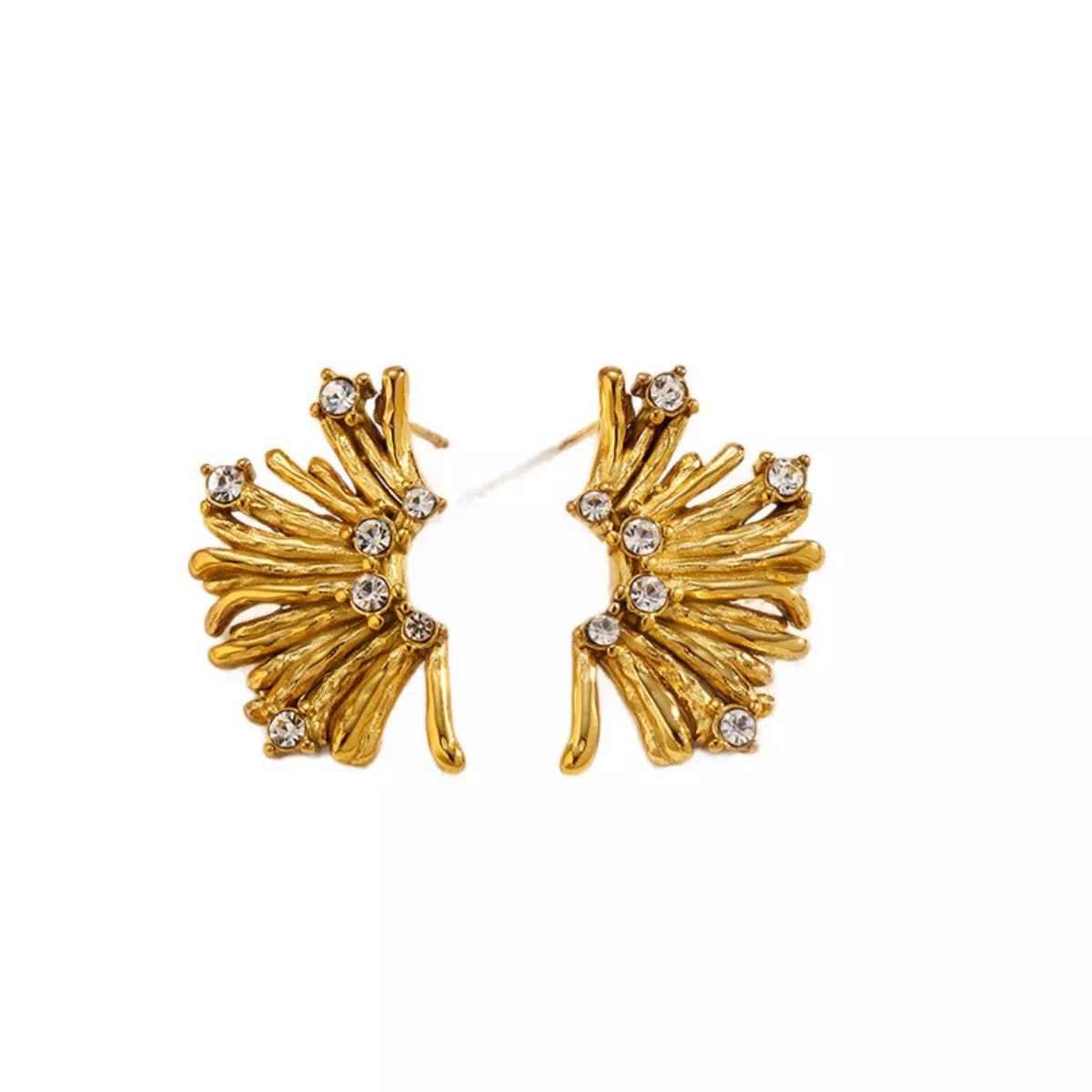 Fashorio Gold / One Size 18K Gold-Plated Stud Earrings