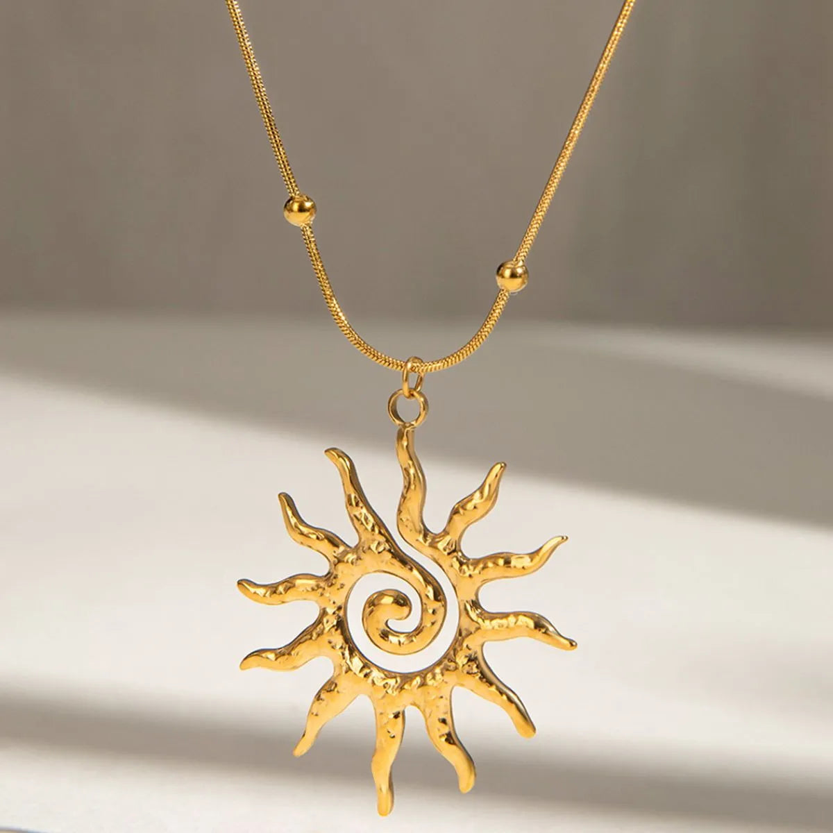 Fashorio Gold / One Size 18K Gold-Plated Sun Pendant Necklace